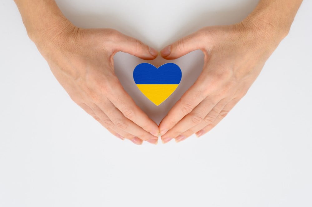 Jbf viser sin støtte til Ukraina. Foto